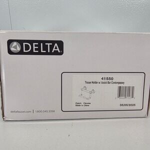 Delta 41550 Tissue Holder with Assist Bar Contemporary Chrome Finish Silver